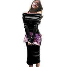 Dresses Sexy Slim Bodycon Dress Knee Length Elegant Off Shoulder Knitted Dress Robe Femme Plus Size