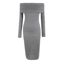 Dresses Sexy Slim Bodycon Dress Knee Length Elegant Off Shoulder Knitted Dress Robe Femme Plus Size
