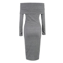 Dresses Sexy Slim Bodycon Dress Knee Length Elegant Off Shoulder Knitted Dress Robe Femme Plus Size