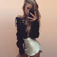 Hoodies Tops Sexy Ladies Long Sleeve O Neck Lace Up Sweatshirts Plus Size Solid Bandage jumper Pullpvers LX046