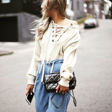 Hoodies Tops Sexy Ladies Long Sleeve O Neck Lace Up Sweatshirts Plus Size Solid Bandage jumper Pullpvers LX046