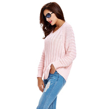 women-cable-knitted-sweater-solid-ribbed-v-neck-raglan-sleeve-casual-black-jumper-pull-femme-hiver-sweater-mujer BBL