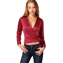 fashion-women-shirt-plunge-v-neck-solid-blusas-femininas-long-sleeve-side-tie-crop-top-strap-sexy-blouse-tops-pink-beige BBL