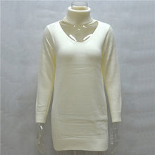 Halter Turtleneck Sweater Women Elegant Black Knitted Pullover Jumper Casual Long Tops Pull Femme
