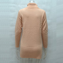 Halter Turtleneck Sweater Women Elegant Black Knitted Pullover Jumper Casual Long Tops Pull Femme