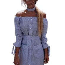 sexy-dress-choker-neck-side-slit-off-shoulder-long-shirt-dress-vertical-striped-dress-with-belt-bow-button-dresses BBL
