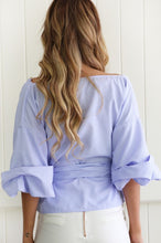 Sexy Women Off TheShoulder V Neck Blouse Puff Sleeve Bowknot Waist Bandage Skinny Shirts Tops Plus Size