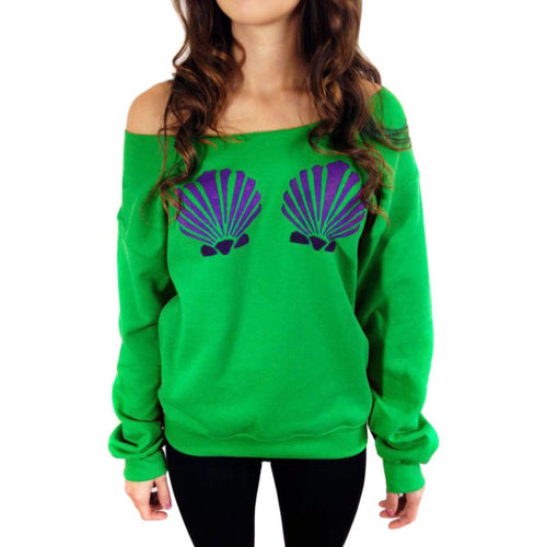 shell-printed-women-off-shoulder-tops-long-sleeve-hoodies-slim-fit-casual-mermaid-sweatshirts-pullovers BBL
