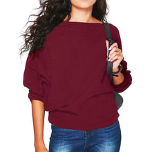 Sexy Ladies Warm Pullovers Long Sleeved Loose Casual Knitted Sweater Tops Women' Clothings LX096