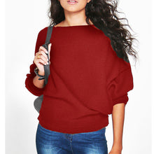 Sexy Ladies Warm Pullovers Long Sleeved Loose Casual Knitted Sweater Tops Women' Clothings LX096