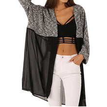 Women Knitted Long Cardigan Sweater Lady Sexy Casual Chiffon Patchwork Cardigans Women Knitted Clothing GV281