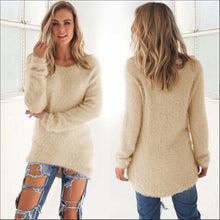 Women Sweater Pullovers Casual Knitted Sweaters O-Neck Loose Long Sleeve Solid Sweaters Pullover GV386