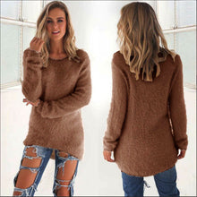 Women Sweater Pullovers Casual Knitted Sweaters O-Neck Loose Long Sleeve Solid Sweaters Pullover GV386
