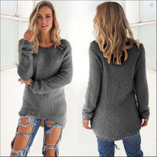 Women Sweater Pullovers Casual Knitted Sweaters O-Neck Loose Long Sleeve Solid Sweaters Pullover GV386