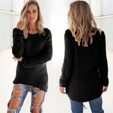 Women Sweater Pullovers Casual Knitted Sweaters O-Neck Loose Long Sleeve Solid Sweaters Pullover GV386