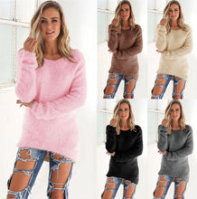 Women Sweater Pullovers Casual Knitted Sweaters O-Neck Loose Long Sleeve Solid Sweaters Pullover GV386