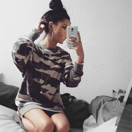 Women's Sweatshirts Hoodies Army Camouflage Hoodies Outerwears Women Casual Long Sleeve Hoodies GV335