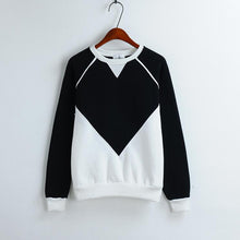 Patchwork Women Hoodies Long Sleeve Fleece Thick Casual Hoody O neck Sport Tracksuit Pullover Sweatshirt