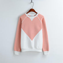 Patchwork Women Hoodies Long Sleeve Fleece Thick Casual Hoody O neck Sport Tracksuit Pullover Sweatshirt