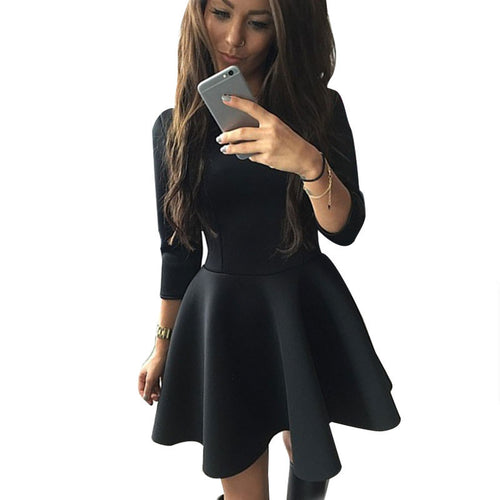Long Sleeve Women Dress Slim A-line Party Dresses Vestidos Elegant Dress Big Size Mini Dresses
