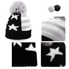 men-women-knitted-hats-american-flag-star-stripes-bobble-beanie-ski-hat-thick-cap-unisex-headwear BBL