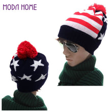 men-women-knitted-hats-american-flag-star-stripes-bobble-beanie-ski-hat-thick-cap-unisex-headwear BBL
