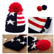 men-women-knitted-hats-american-flag-star-stripes-bobble-beanie-ski-hat-thick-cap-unisex-headwear BBL
