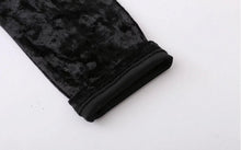 Velour Leggings Woman Retro Elastic Waist Slim fit Velvet Ankle-Length Leggings Femme black