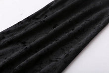 Velour Leggings Woman Retro Elastic Waist Slim fit Velvet Ankle-Length Leggings Femme black