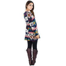 women-mini-christmas-dress-deer-print-long-sleeves-party-clothing-loose-costumes-shirtdress-brown-blue-long-blouse BBL