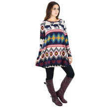 women-mini-christmas-dress-deer-print-long-sleeves-party-clothing-loose-costumes-shirtdress-brown-blue-long-blouse BBL