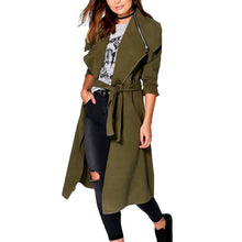 Woolen Trench Long Big Turn Down Collar Women Trench With Belt Slim Cardigan Long Coat XXL