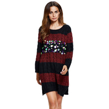 women-knit-sweater-dress-striped-contrast-twist-pullover-jumper-sequined-casual-loose-knitwear-red-grey-tricot BBL