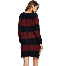 women-knit-sweater-dress-striped-contrast-twist-pullover-jumper-sequined-casual-loose-knitwear-red-grey-tricot BBL