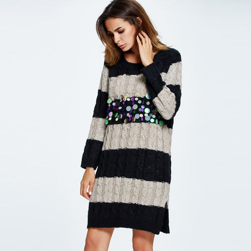 women-knit-sweater-dress-striped-contrast-twist-pullover-jumper-sequined-casual-loose-knitwear-red-grey-tricot BBL