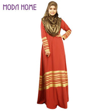 women-muslim-maxi-dress-stripe-zipper-long-sleeves-abaya-kaftan-islamic-robe-xl-long-dress-orange-black-islamic-clothing BBL
