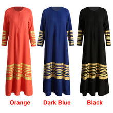 women-muslim-maxi-dress-stripe-zipper-long-sleeves-abaya-kaftan-islamic-robe-xl-long-dress-orange-black-islamic-clothing BBL
