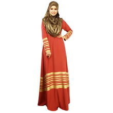 women-muslim-maxi-dress-stripe-zipper-long-sleeves-abaya-kaftan-islamic-robe-xl-long-dress-orange-black-islamic-clothing BBL