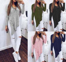 Women Split Blusas Sexy V Neck Irregular Hem Blouses Shirts Ladies Casual Loose Solid Long Sleeve Blouse 5 Colors GV429