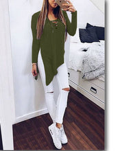 Women Split Blusas Sexy V Neck Irregular Hem Blouses Shirts Ladies Casual Loose Solid Long Sleeve Blouse 5 Colors GV429