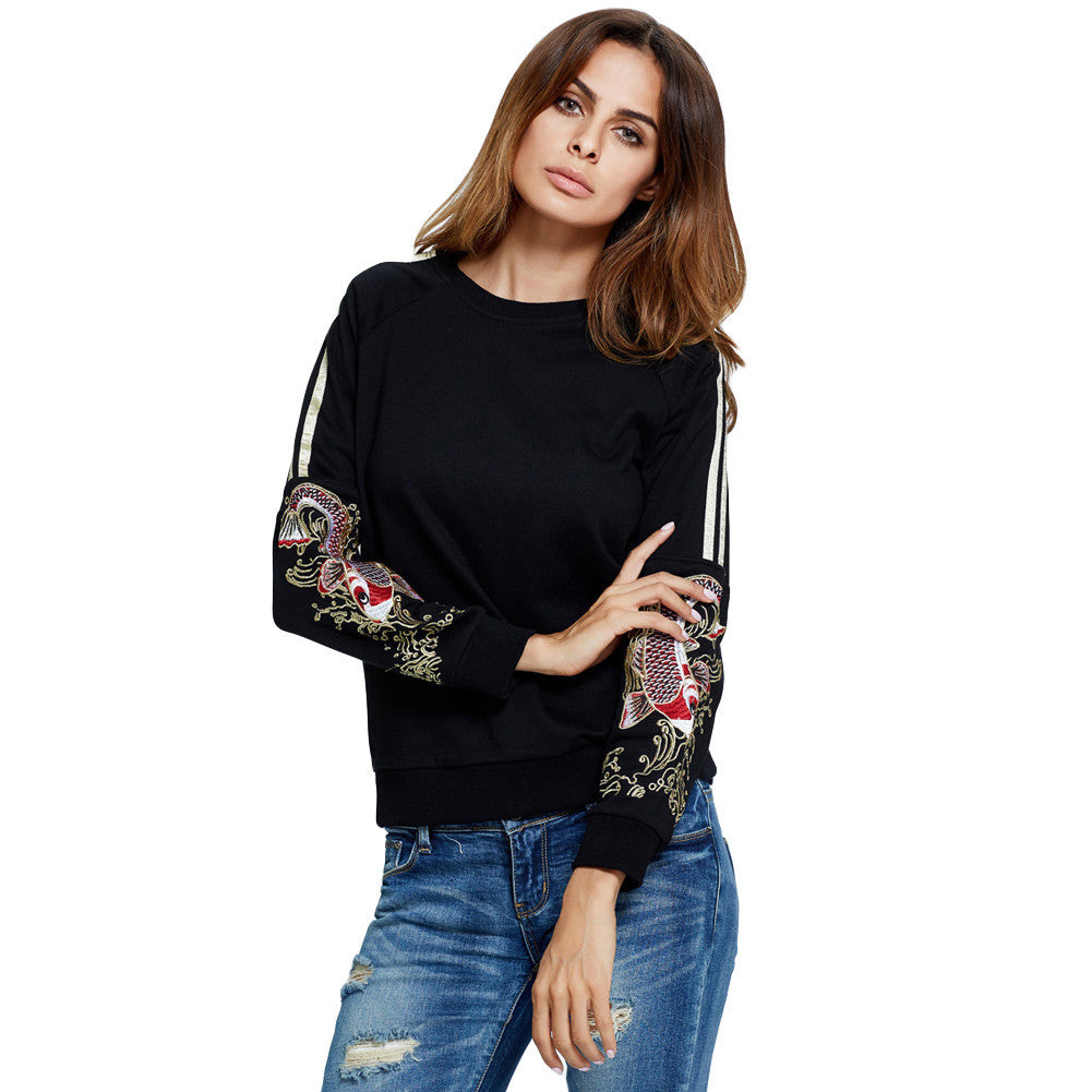 women-tracksuit-koi-embroidery-o-neck-long-sleeve-truien-dames-casual-warm-k-pop-top-black-white-sudaderas-mujer BBL