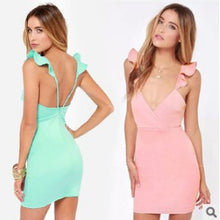 Big Size XXL Women Casual Dress Sexy Backless Dress Deep V Neck Bodycon Dress Clubwear Charming Dresses For Women