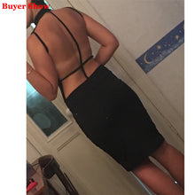 Black Backless Dress Sexy Womens Night Party Club Dresses Back Open Bandage Dress Slim Clubwear Bodycon Dress For Women