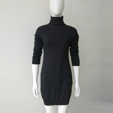 Black Dress Women Turtleneck Slim Hoodies Dress Long Sleeve Casual Dresses For Women Plus Size