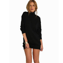 Black Dress Women Turtleneck Slim Hoodies Dress Long Sleeve Casual Dresses For Women Plus Size