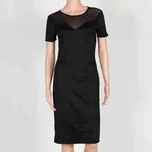 Black Mesh Patchwork Party Dresses Sexy Club Dress Pencil Bodycon Back Zipper Dress Sheer Plus Size