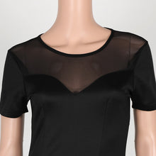 Black Mesh Patchwork Party Dresses Sexy Club Dress Pencil Bodycon Back Zipper Dress Sheer Plus Size