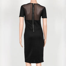 Black Mesh Patchwork Party Dresses Sexy Club Dress Pencil Bodycon Back Zipper Dress Sheer Plus Size