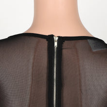 Black Mesh Patchwork Party Dresses Sexy Club Dress Pencil Bodycon Back Zipper Dress Sheer Plus Size