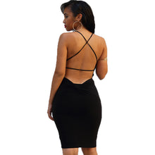 Black Sexy Backless Bandage Dress Club Party Dresses Robe Femme Deep V Neck Back Knot Bodycon Dress Back Open Club Dress